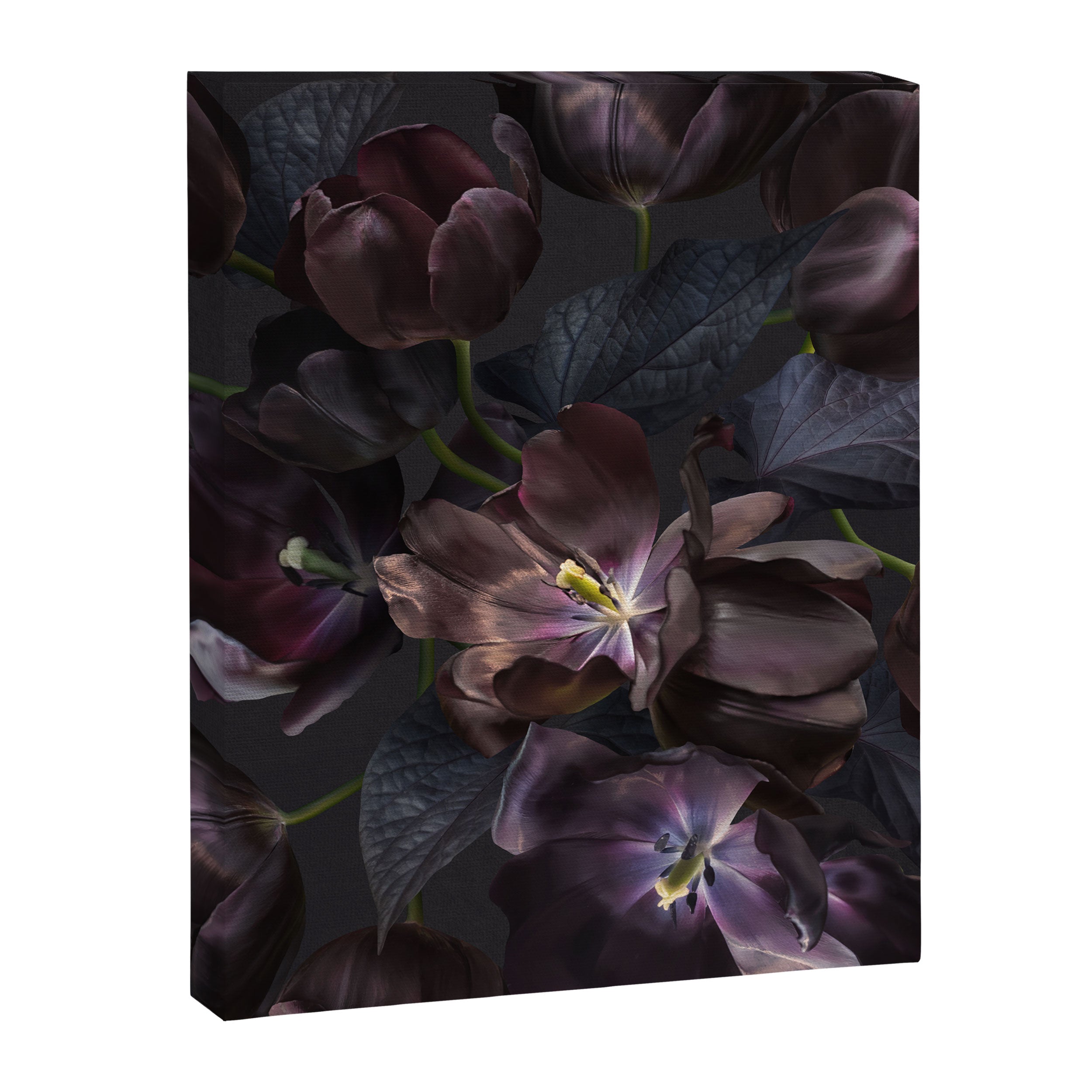 Black tulips on dark background Canvas Print Gallery Image 8
