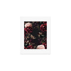 Vintage bouquets of garden flowers. Roses, dark red and pink peony.  Art Print Gallery Image 1