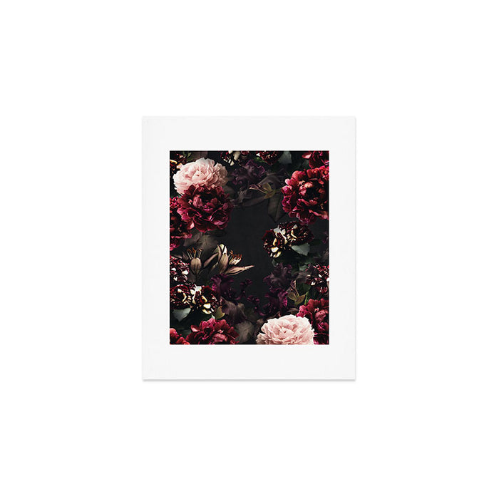 Vintage bouquets of garden flowers. Roses, dark red and pink peony.  Art Print Gallery Image 1