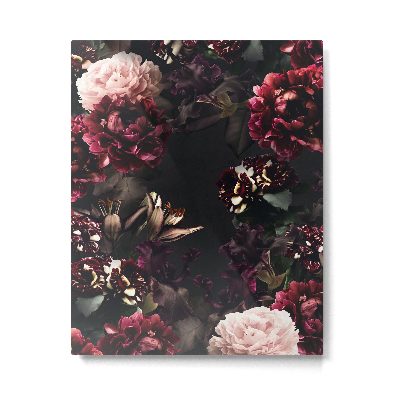Vintage bouquets of garden flowers. Roses, dark red and pink peony.  Metal Print Gallery Image 6