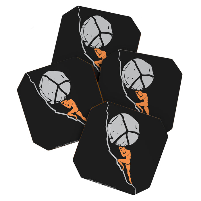 One Must Imagine Sisyphus Happy - Illustration - Albert Camus Quote Coaster Gallery Image 1