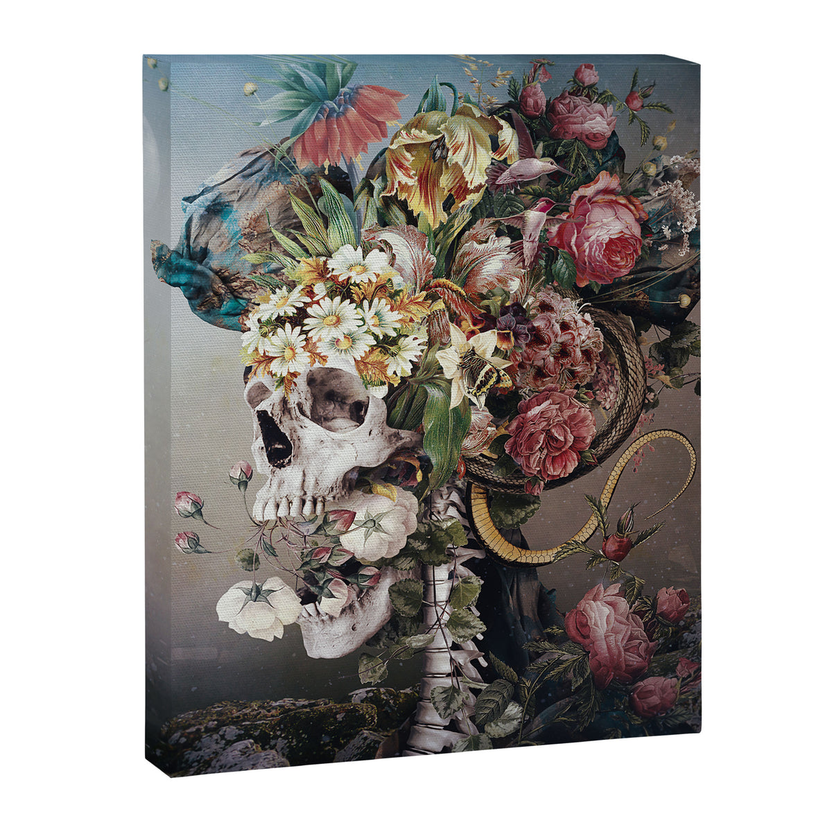 Flower skull Canvas Print Gallery Image 8