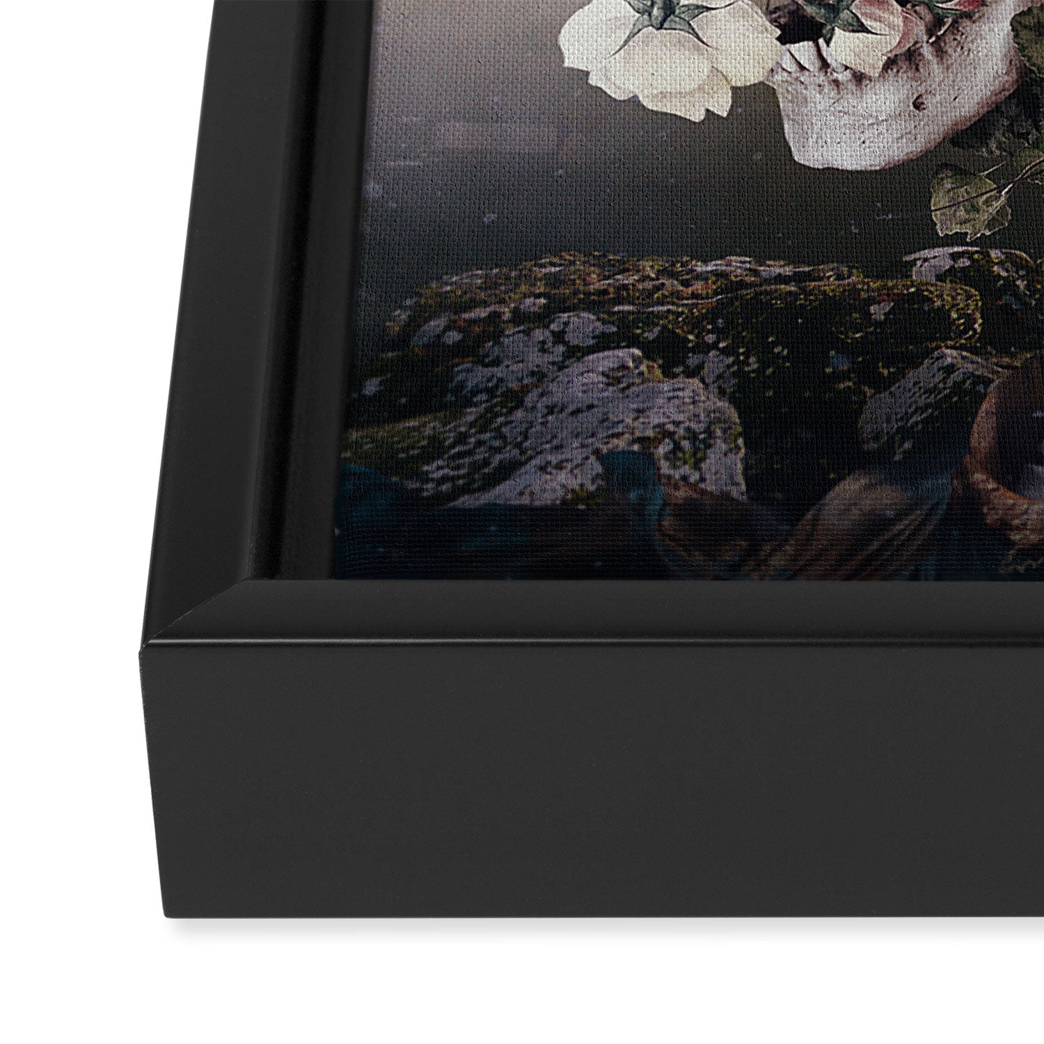 Flower skull Framed Canvas Print Gallery Image 3