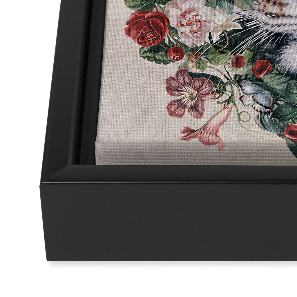 Flower Tiger Framed Canvas Print Gallery Image 3