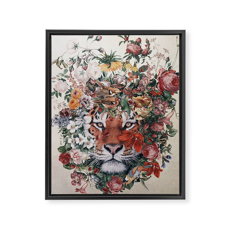 Flower Tiger Framed Canvas Print Gallery Image 6