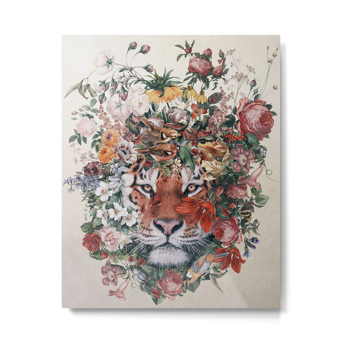 Flower Tiger Metal Print Gallery Image 1