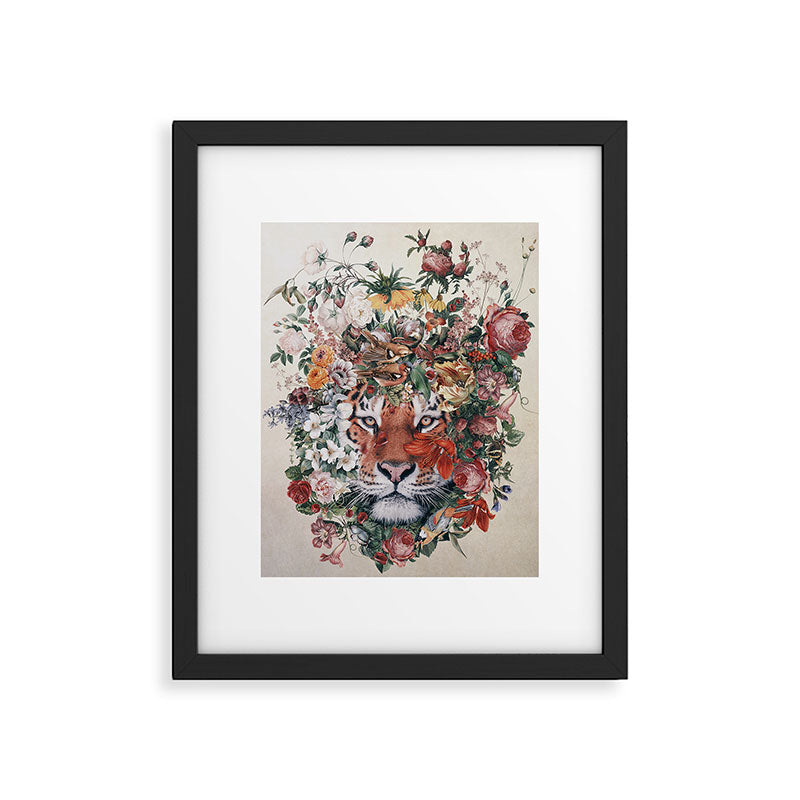 Flower Tiger Framed Art Print Gallery Image 5