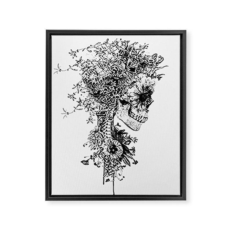 Skull BW Framed Canvas Print Gallery Image 6