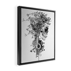 Skull BW Framed Canvas Print Gallery Image 2