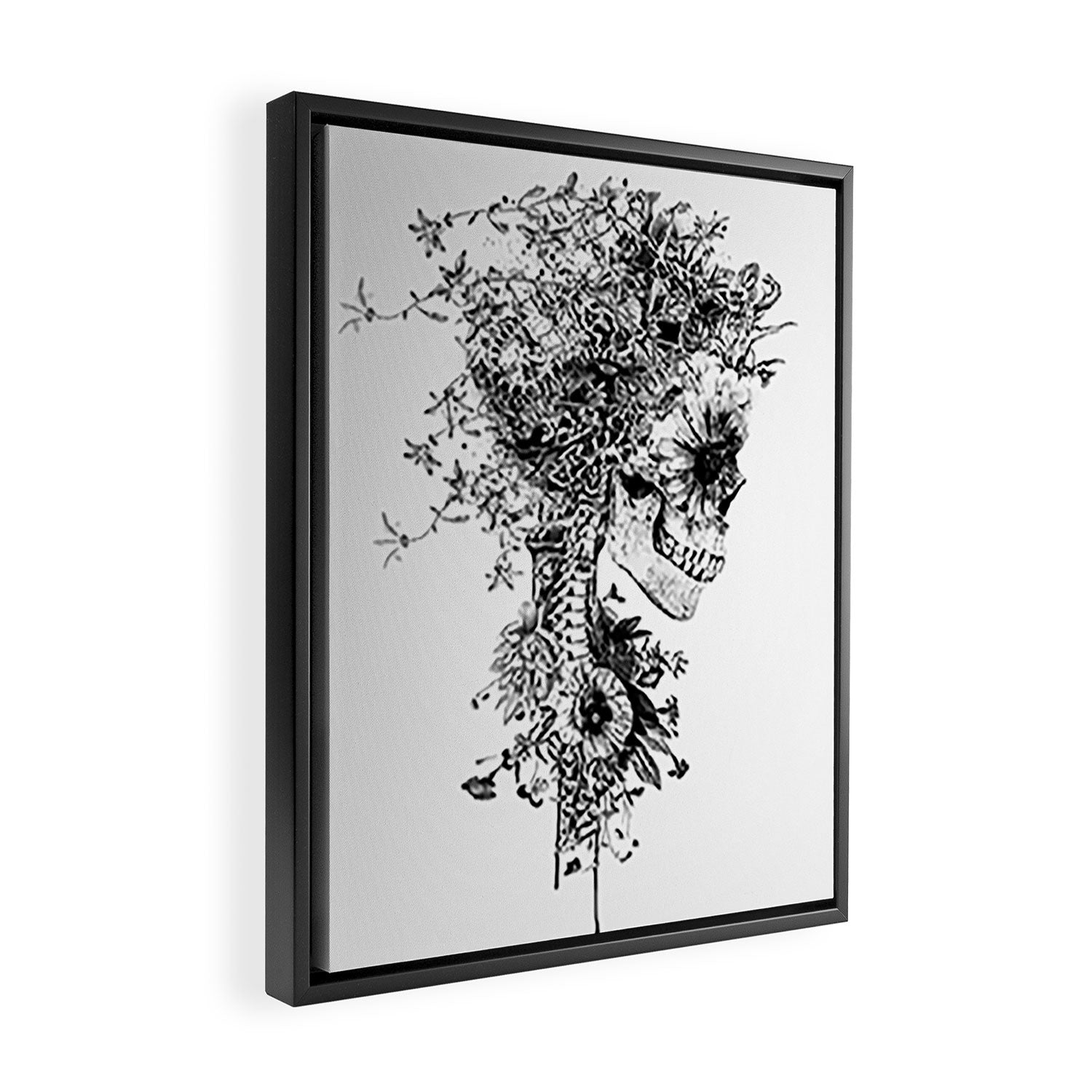 Skull BW Framed Canvas Print Gallery Image 2