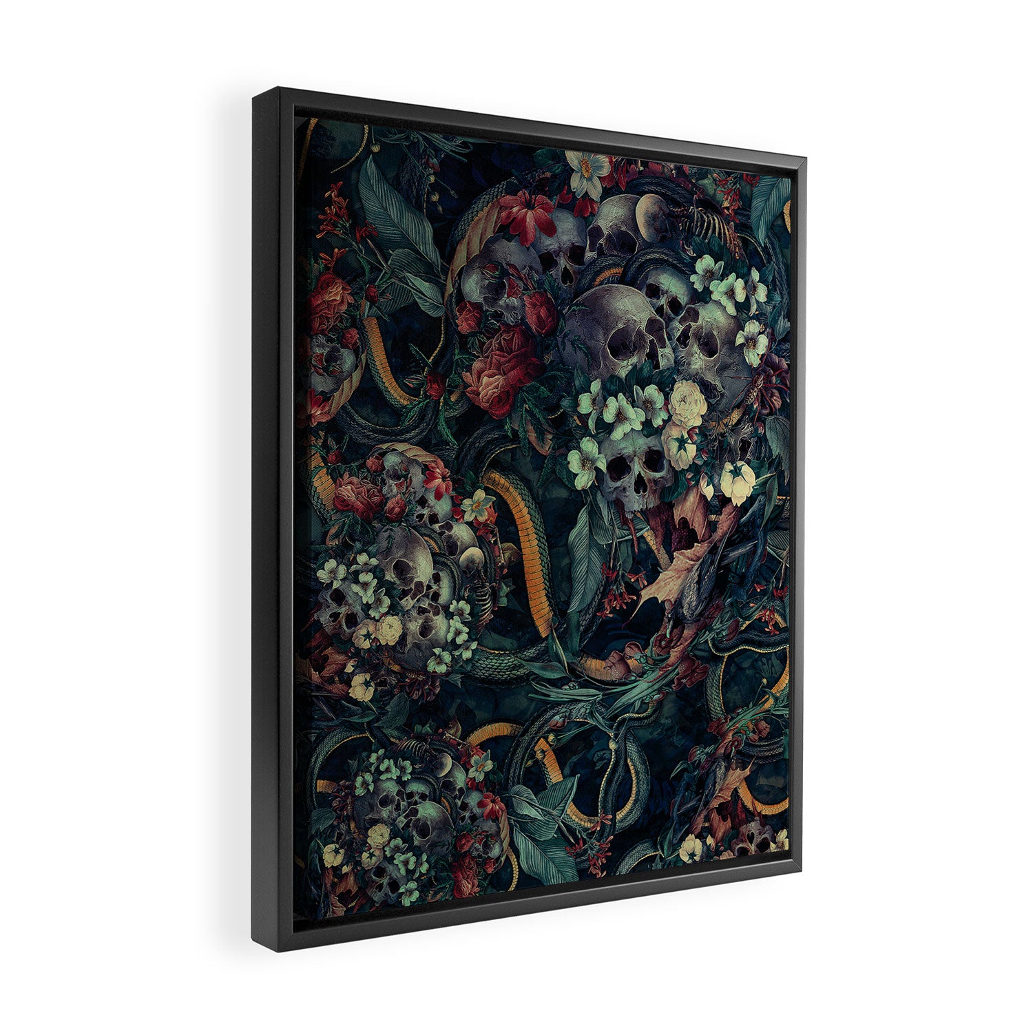 Skulls and Snakes Framed Canvas Print Gallery Image 2