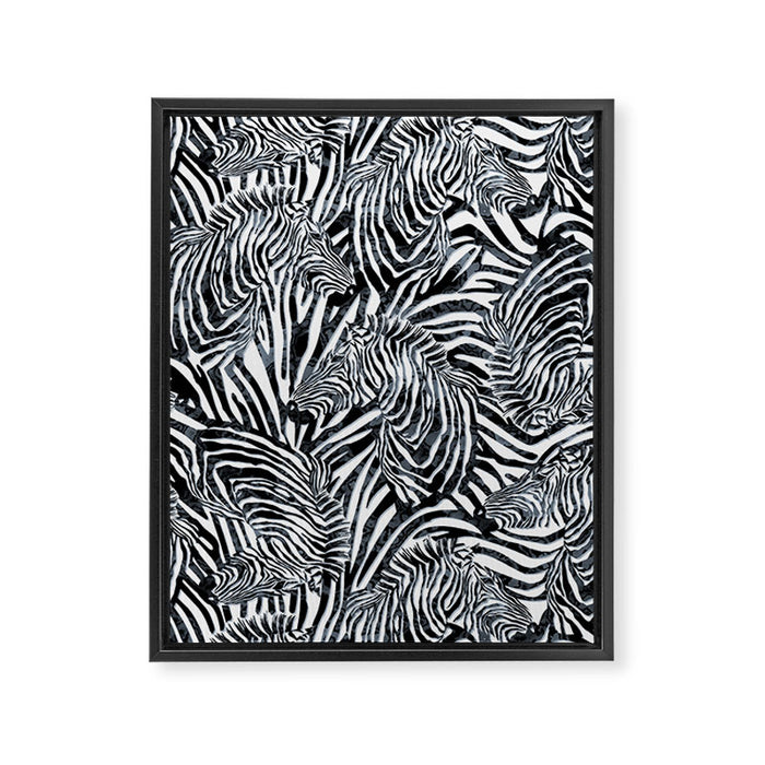 Zebra Framed Canvas Print Gallery Image 1