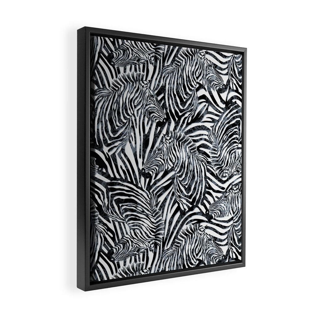 Zebra Framed Canvas Print Gallery Image 2