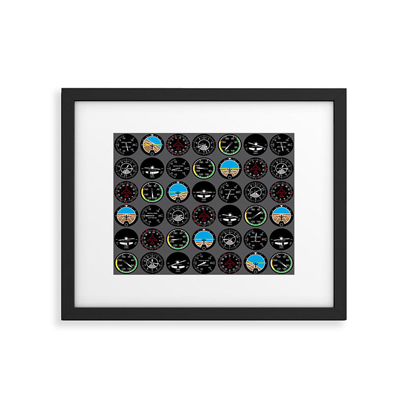 Flight Instruments Framed Art Print Gallery Image 6