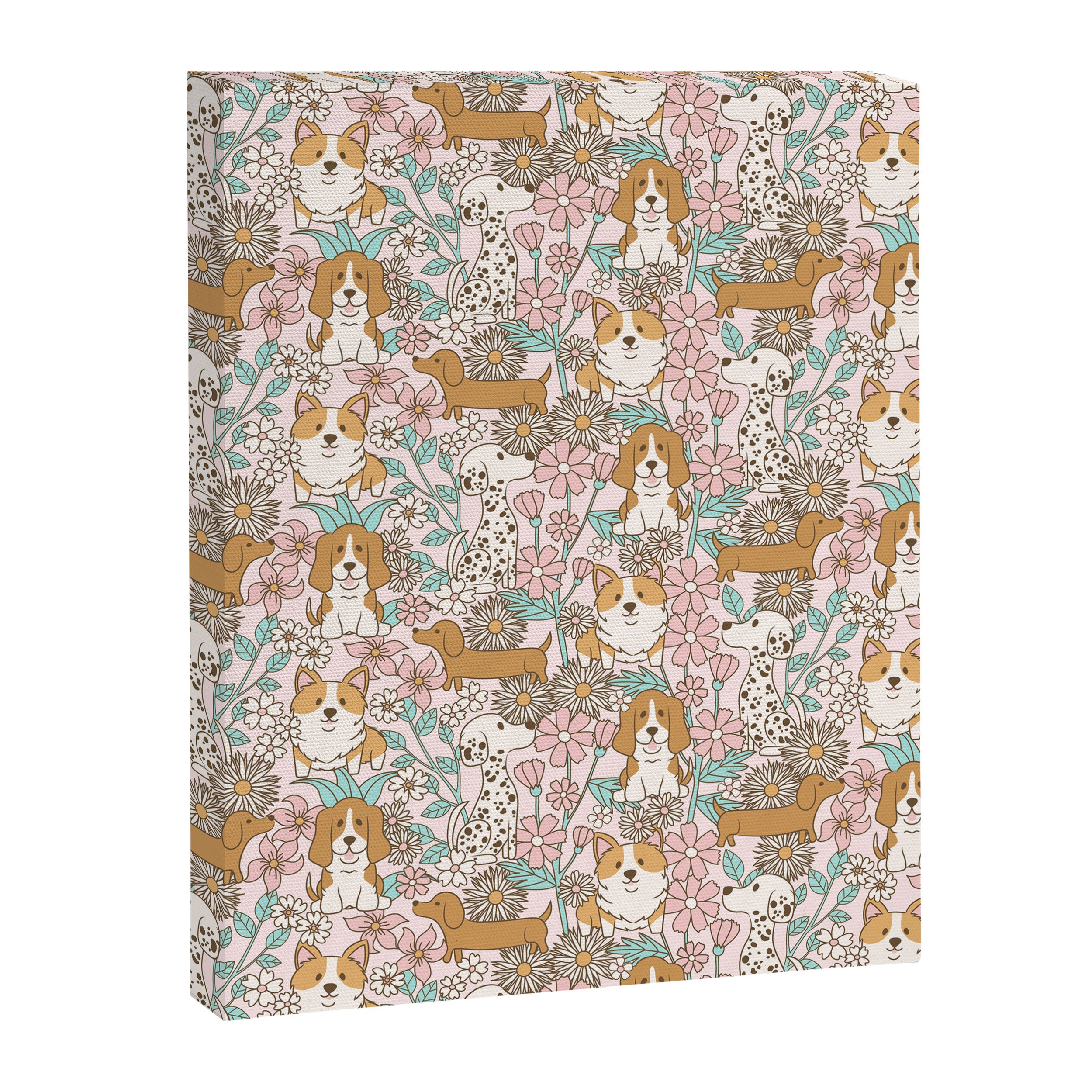 Floral Puppies Canvas Print Gallery Image 8