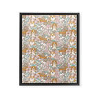 Floral Puppies Framed Canvas Print Gallery Image 8