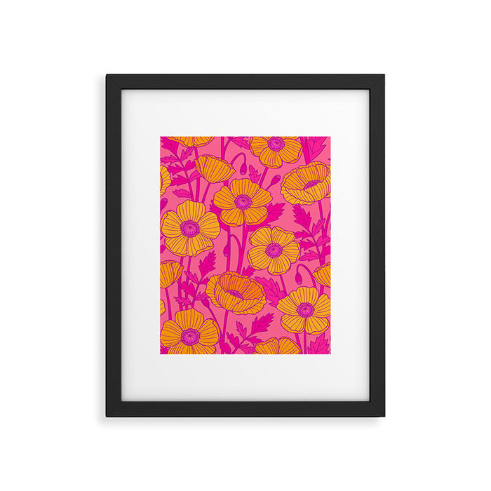 Golden Poppy Blooms Framed Art Print Gallery Image 1