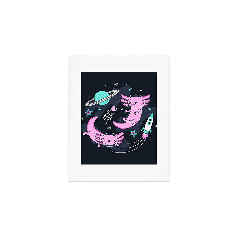 Space Axolotls Art Print Gallery Image 1