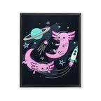 Space Axolotls Framed Canvas Print Gallery Image 8