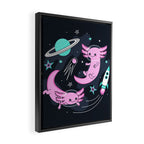 Space Axolotls Framed Canvas Print Gallery Image 2