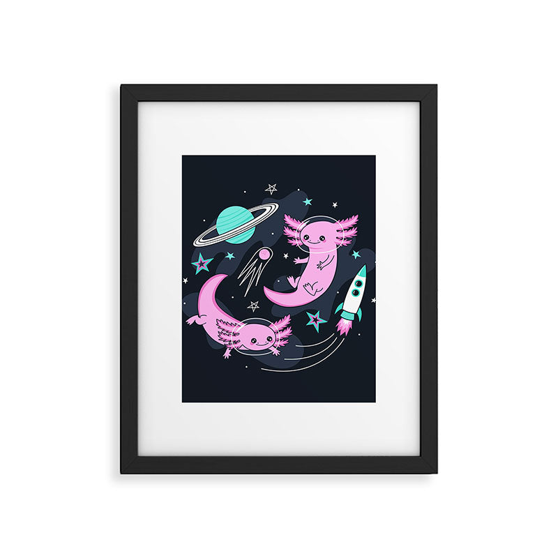 Space Axolotls Framed Art Print Gallery Image 6