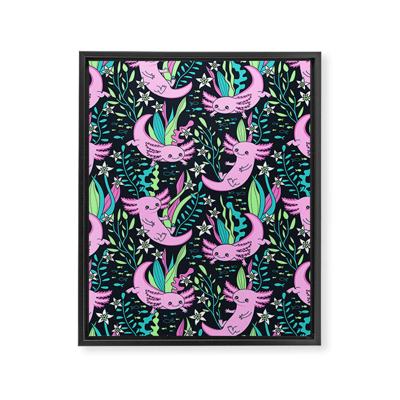 Swimming Axolotls Framed Canvas Print Gallery Image 8