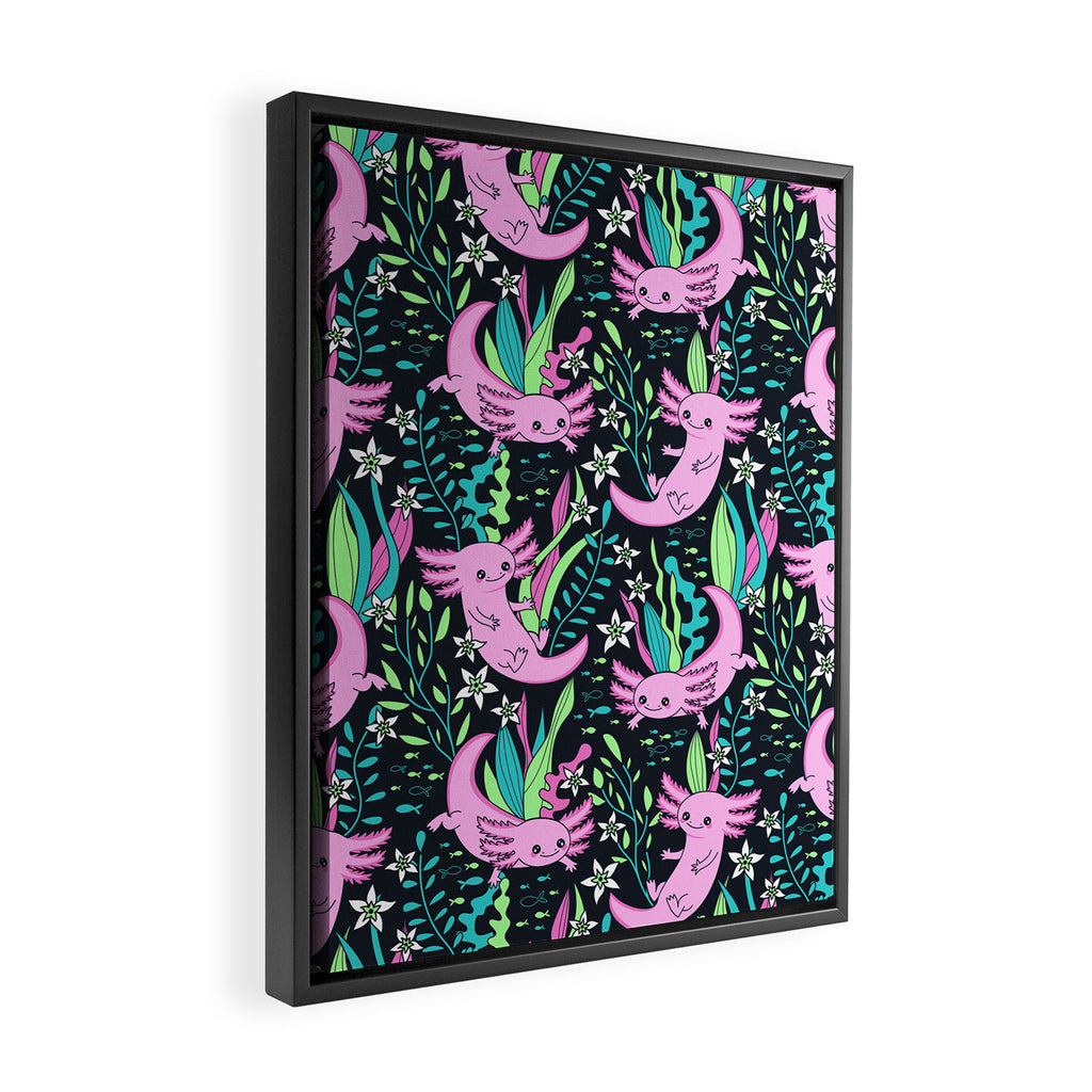 Swimming Axolotls Framed Canvas Print Gallery Image 2