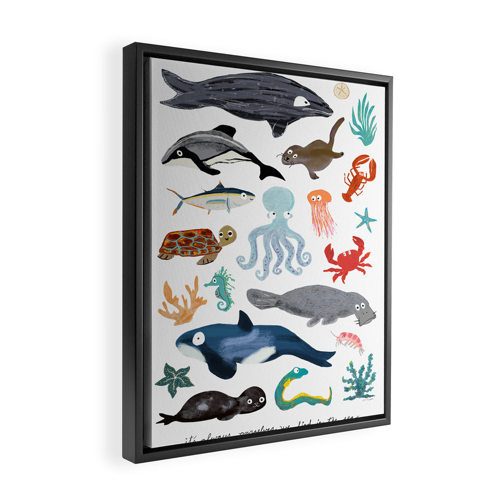 Sea Change: Ocean Animals Framed Canvas Print Gallery Image 2