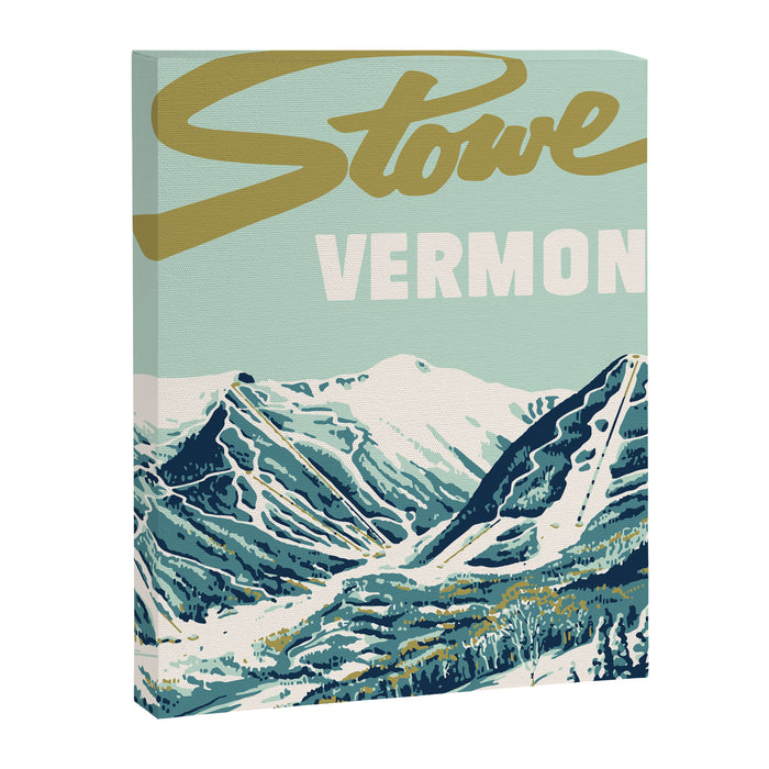 2021 Ski Stowe Vermont Vintage Poster  Canvas Print Gallery Image 1