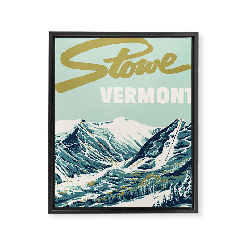 2021 Ski Stowe Vermont Vintage Poster  Framed Canvas Print Gallery Image 6