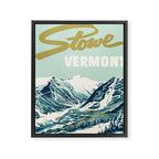 2021 Ski Stowe Vermont Vintage Poster  Framed Canvas Print Gallery Image 6
