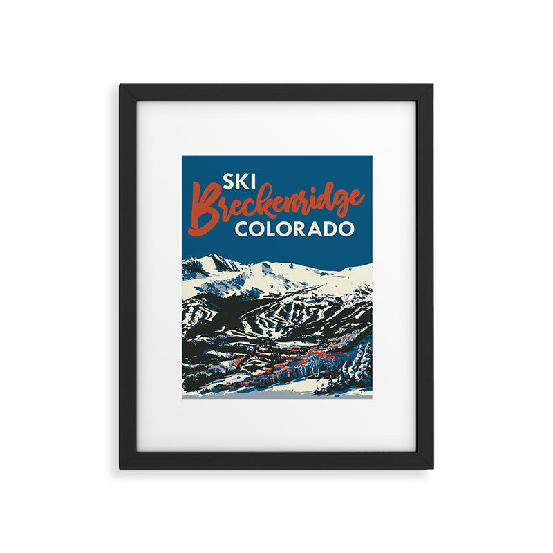 Blue Breckenridge Vintage Ski Poster Framed Art Print Gallery Image 5