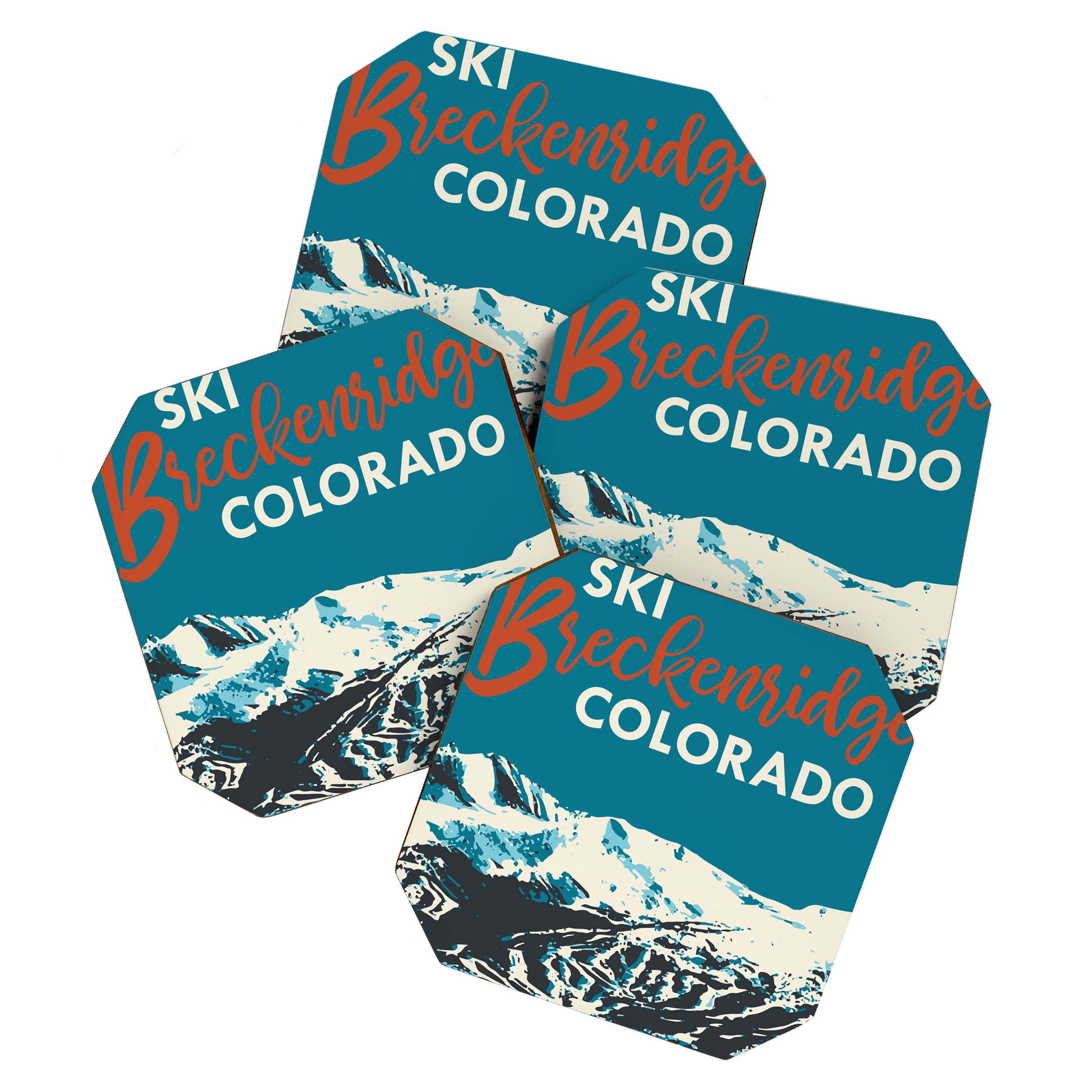Breckenridge Vintage Ski Poster Coaster Gallery Image 1