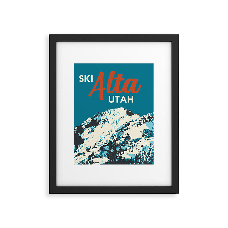 Ski Alta Utah Vintage Ski Poster Framed Art Print Gallery Image 5