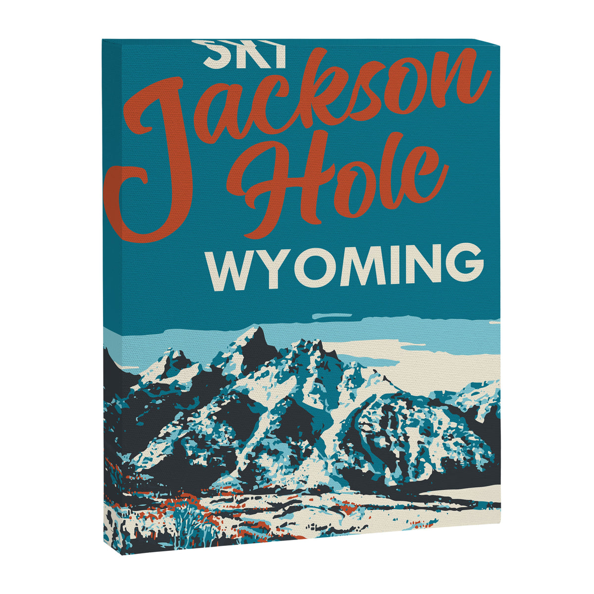 Ski Jackson Hole Wyoming Vintage Ski Poster Canvas Print Gallery Image 6