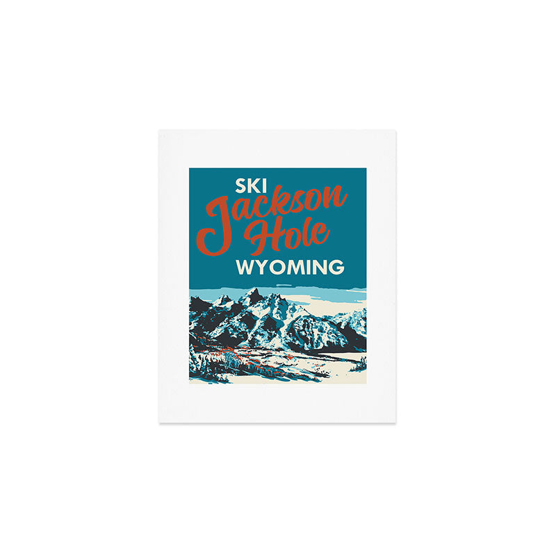 Ski Jackson Hole Wyoming Vintage Ski Poster Art Print Gallery Image 1