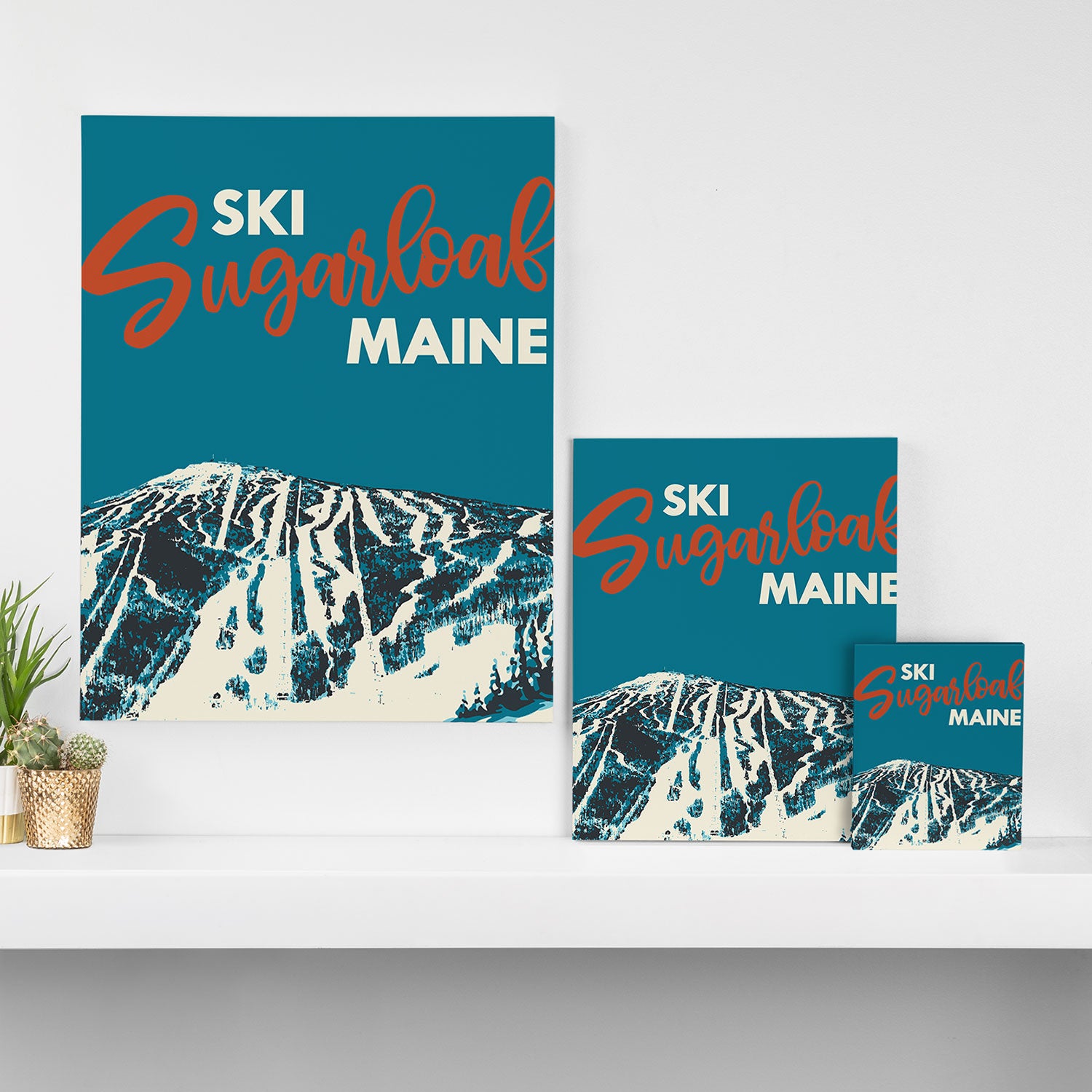 Ski Sugarloaf Maine vintage ski poster Canvas Print Gallery Image 3