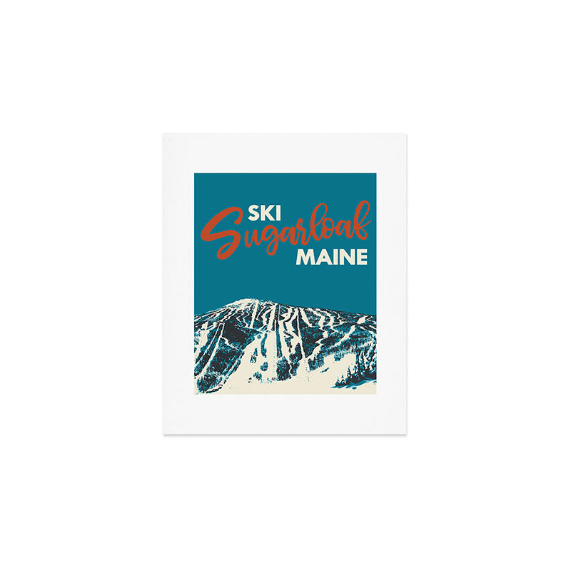 Ski Sugarloaf Maine vintage ski poster Art Print Gallery Image 1