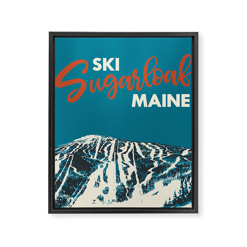 Ski Sugarloaf Maine vintage ski poster Framed Canvas Print Gallery Image 3