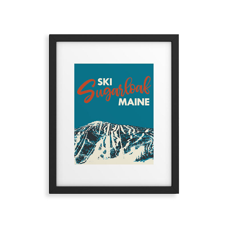 Ski Sugarloaf Maine vintage ski poster Framed Art Print Gallery Image 5