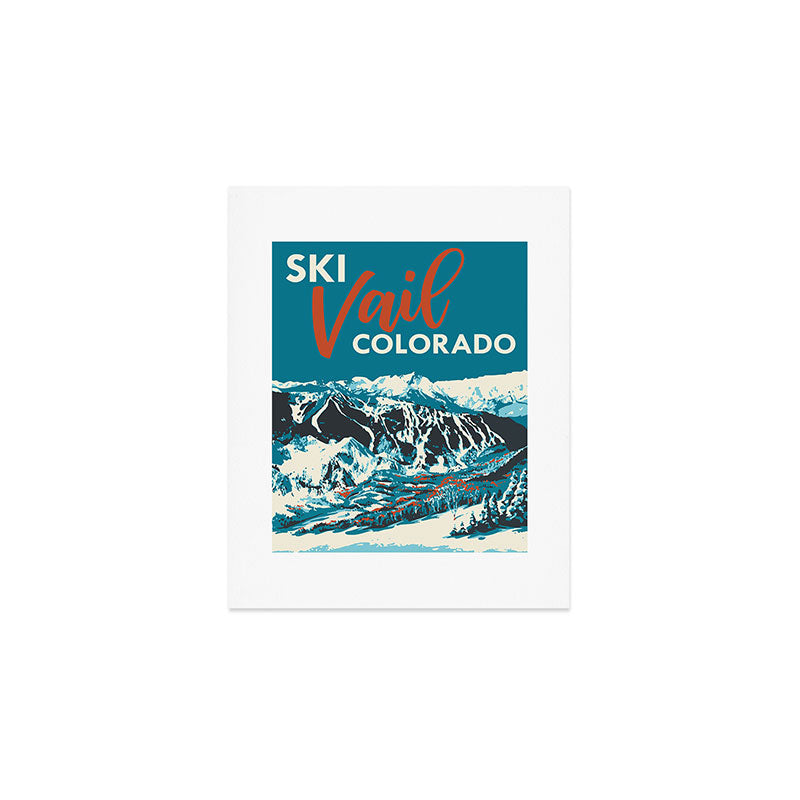Ski Vail Colorado, vintage poster Art Print Gallery Image 1
