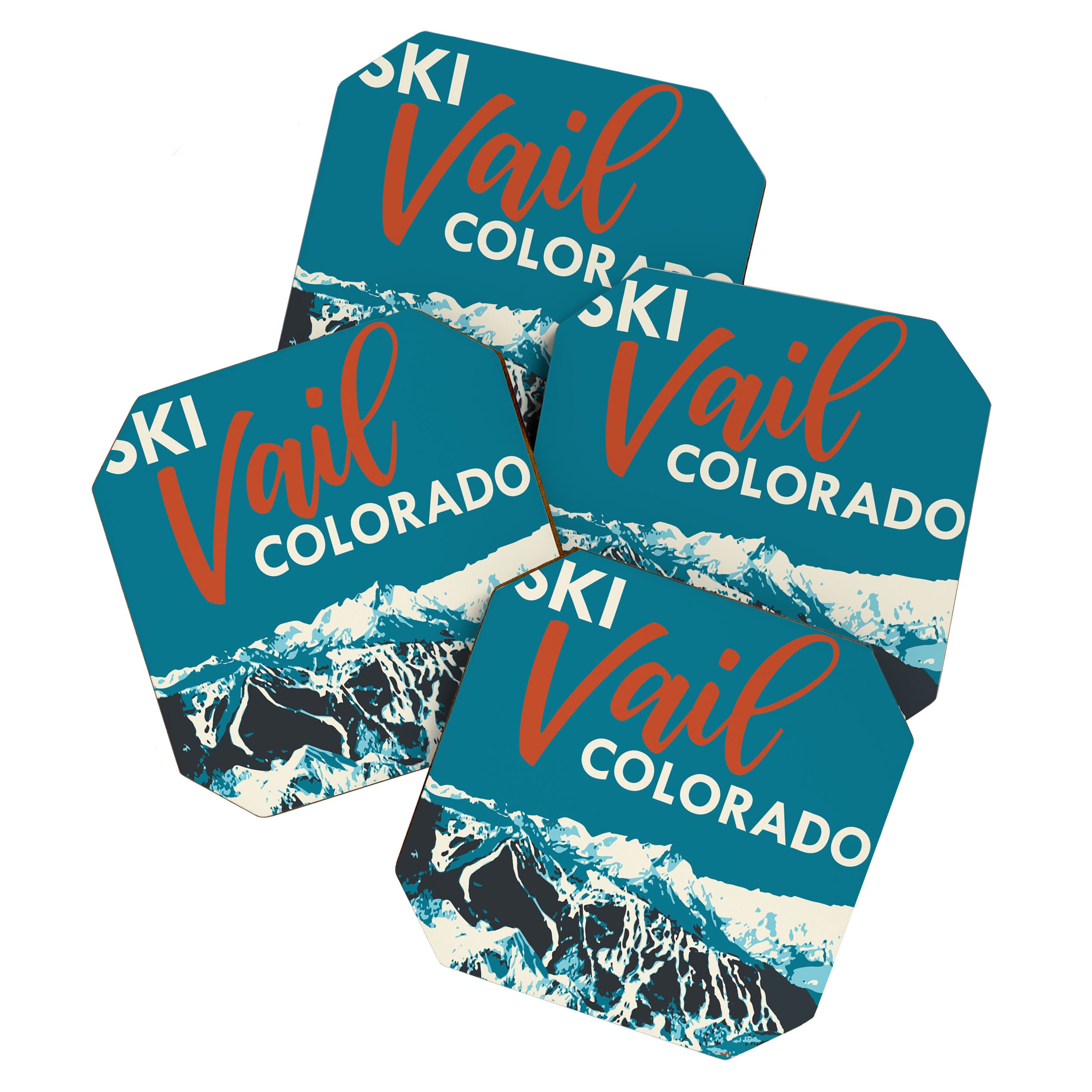 Ski Vail Colorado, vintage poster Coaster Gallery Image 1