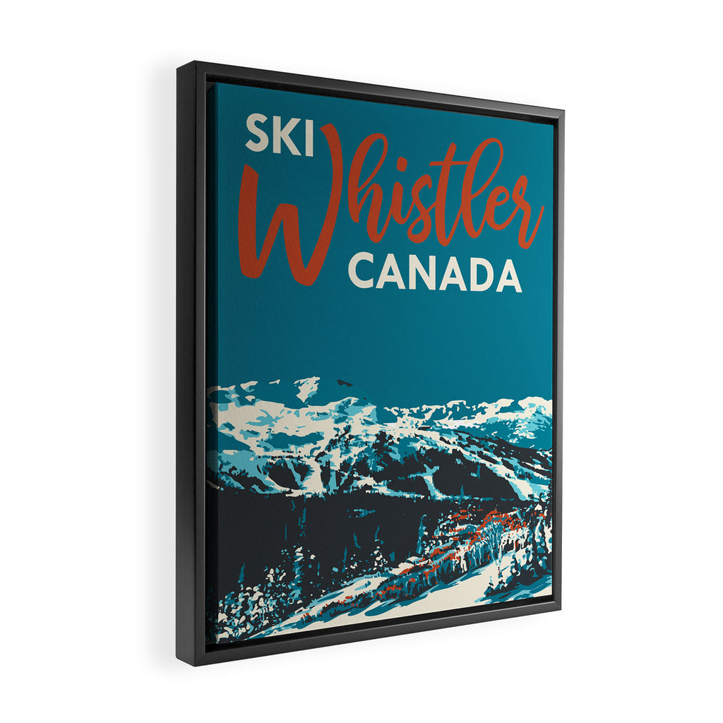 Ski Whistler Canada Framed Canvas Print Gallery Image 2