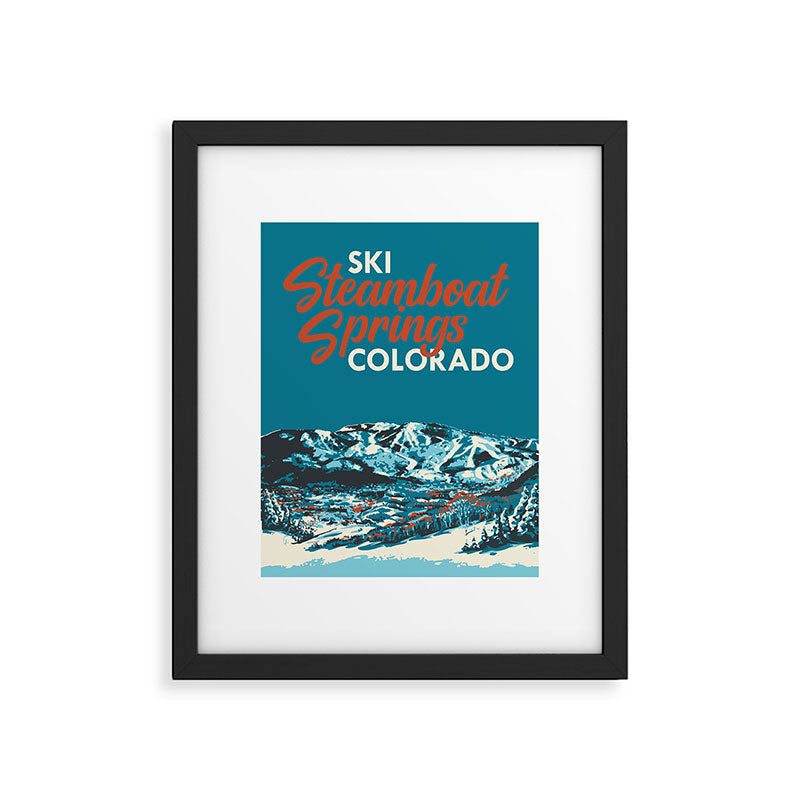 Steamboat Springs Vintage Ski Poster Framed Art Print Gallery Image 5