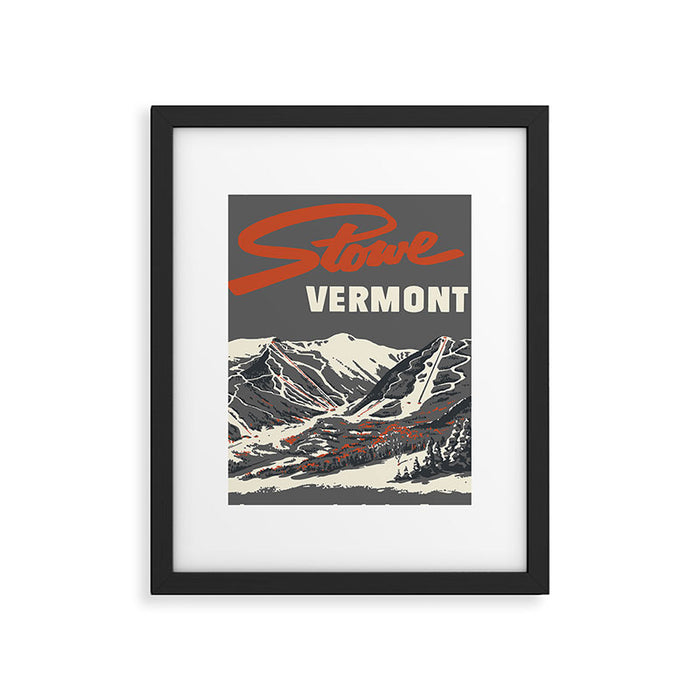 Stowe Vermont, ski capital of the east Framed Art Print Gallery Image 1