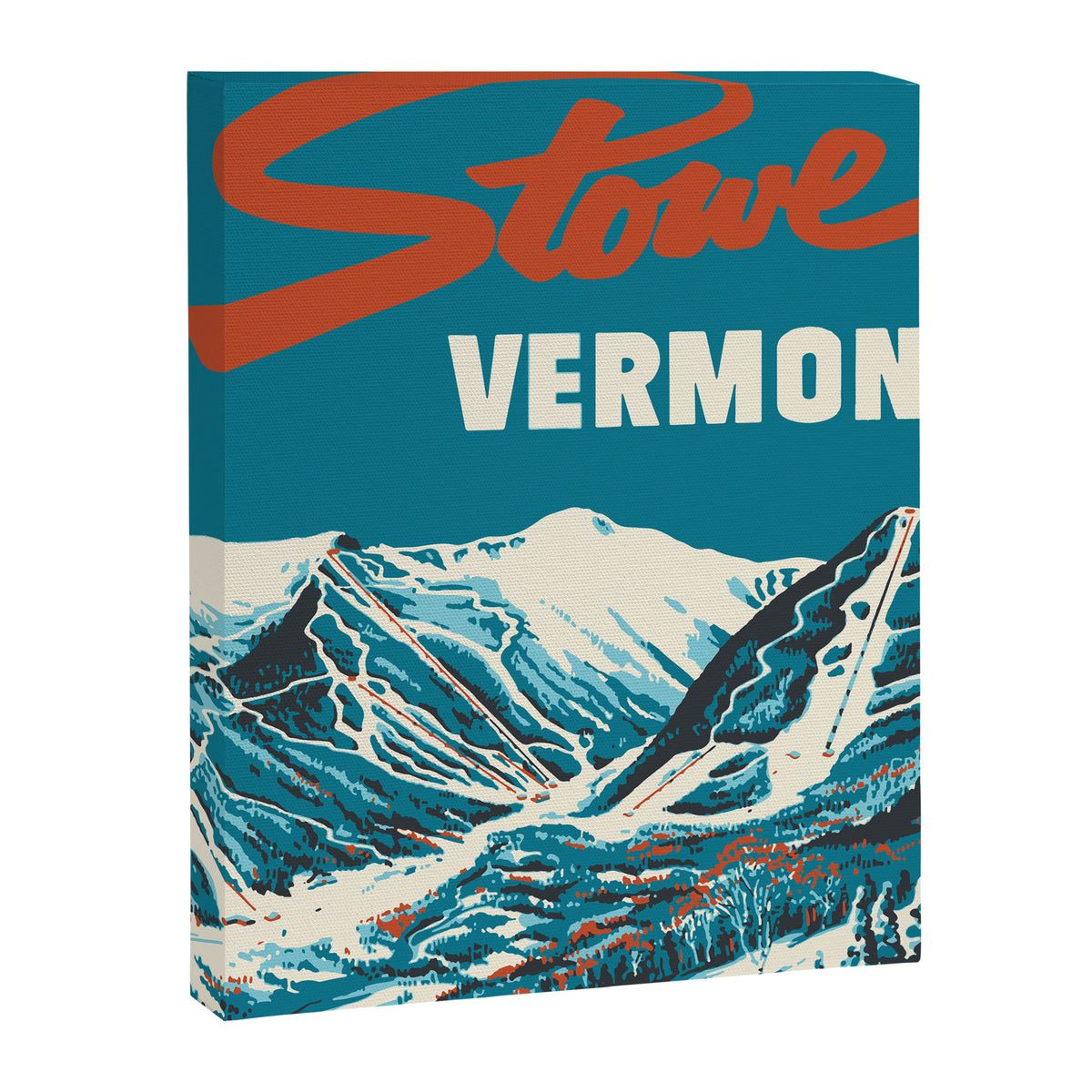 Stowe, Vermont Vintage Ski Poster Canvas Print Gallery Image 6