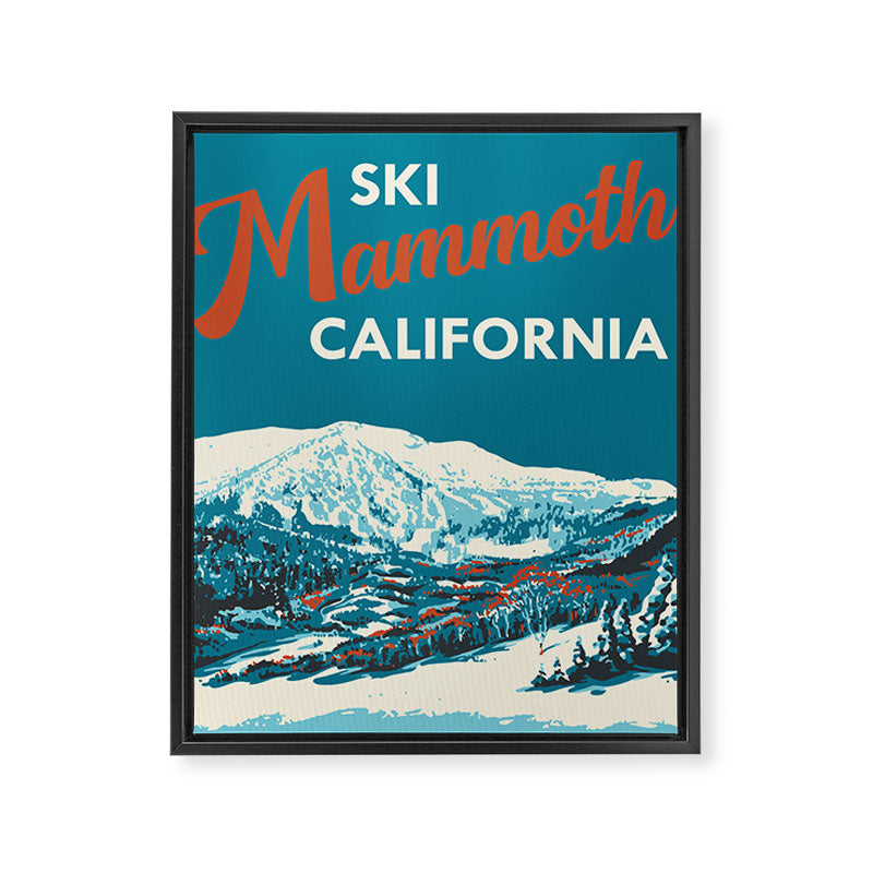 Vintage Mammoth Mountain Ski Poster Framed Canvas Print Gallery Image 3