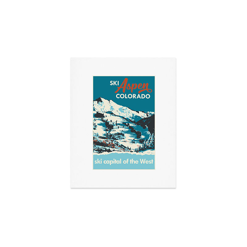 Vintage Ski Aspen Poster Art Print Gallery Image 1