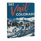 Vintage Vail Ski Poster Blue Canvas Print Gallery Image 6