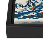 Vintage Vail Ski Poster Blue Framed Canvas Print Gallery Image 3
